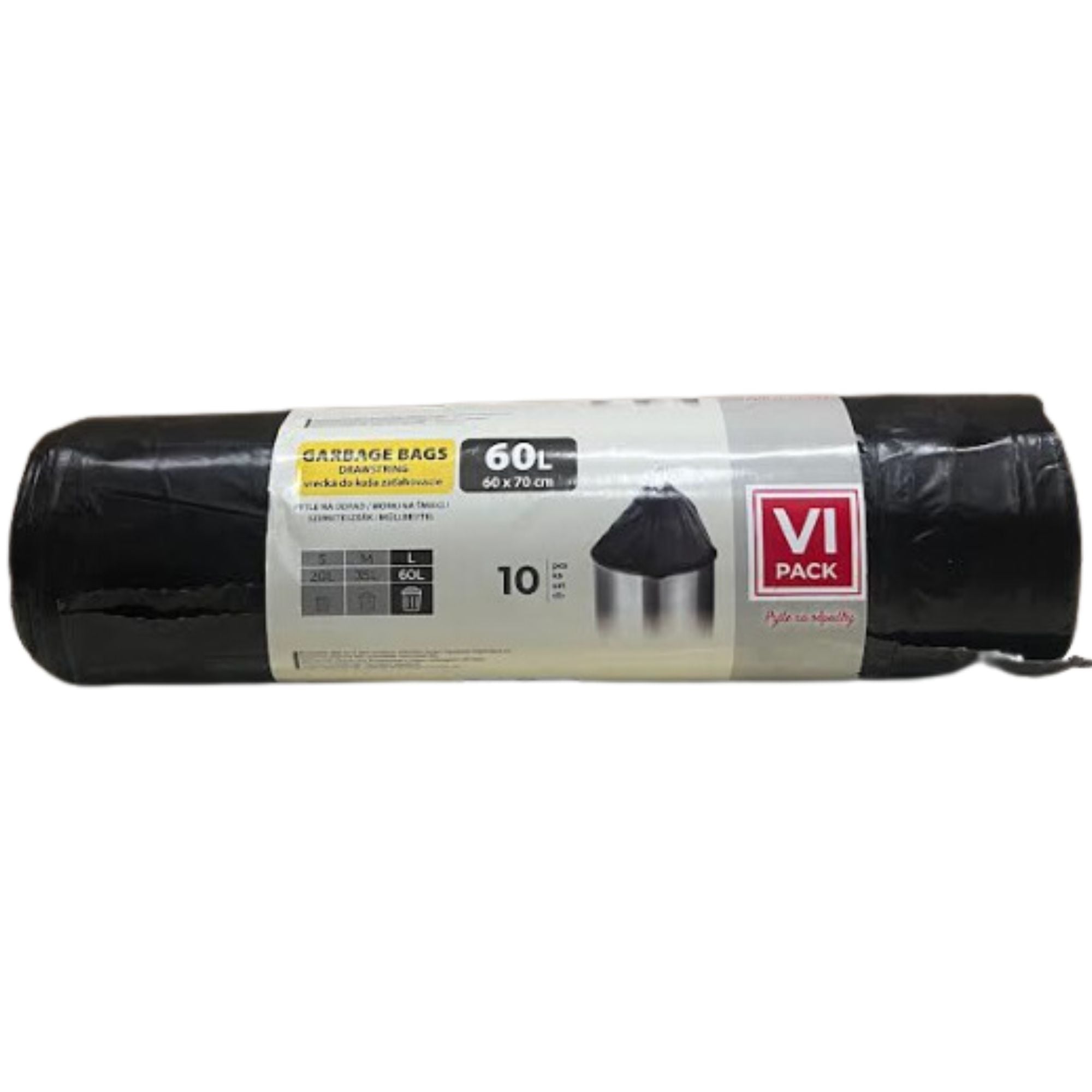 Sáčky VI Pack zatahovací 60L černý 10ks/roll