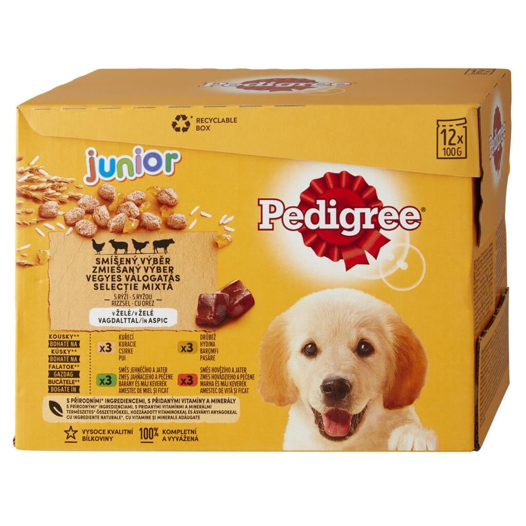 Pedigree 12x100g Junior v želé