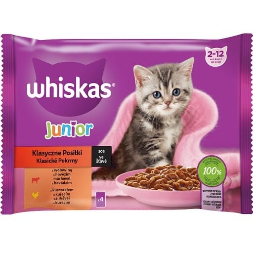 Whiskas kapsička 4x85g Junior klasický výběr