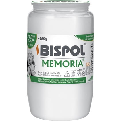 Bispol svíčka hřbitovní Memoria WO3 2,5-dní bílý 155g