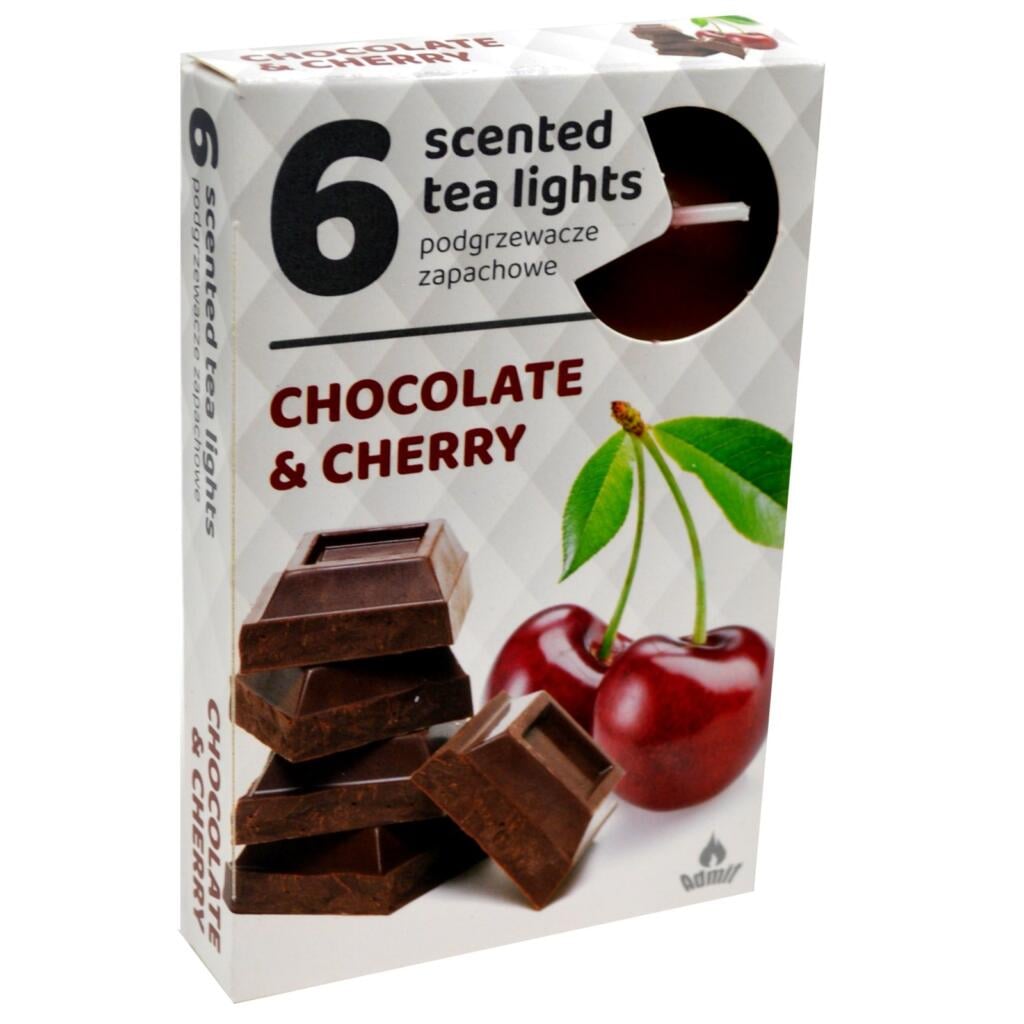 Admit Tea lights 6ks Chocolate & Cherry