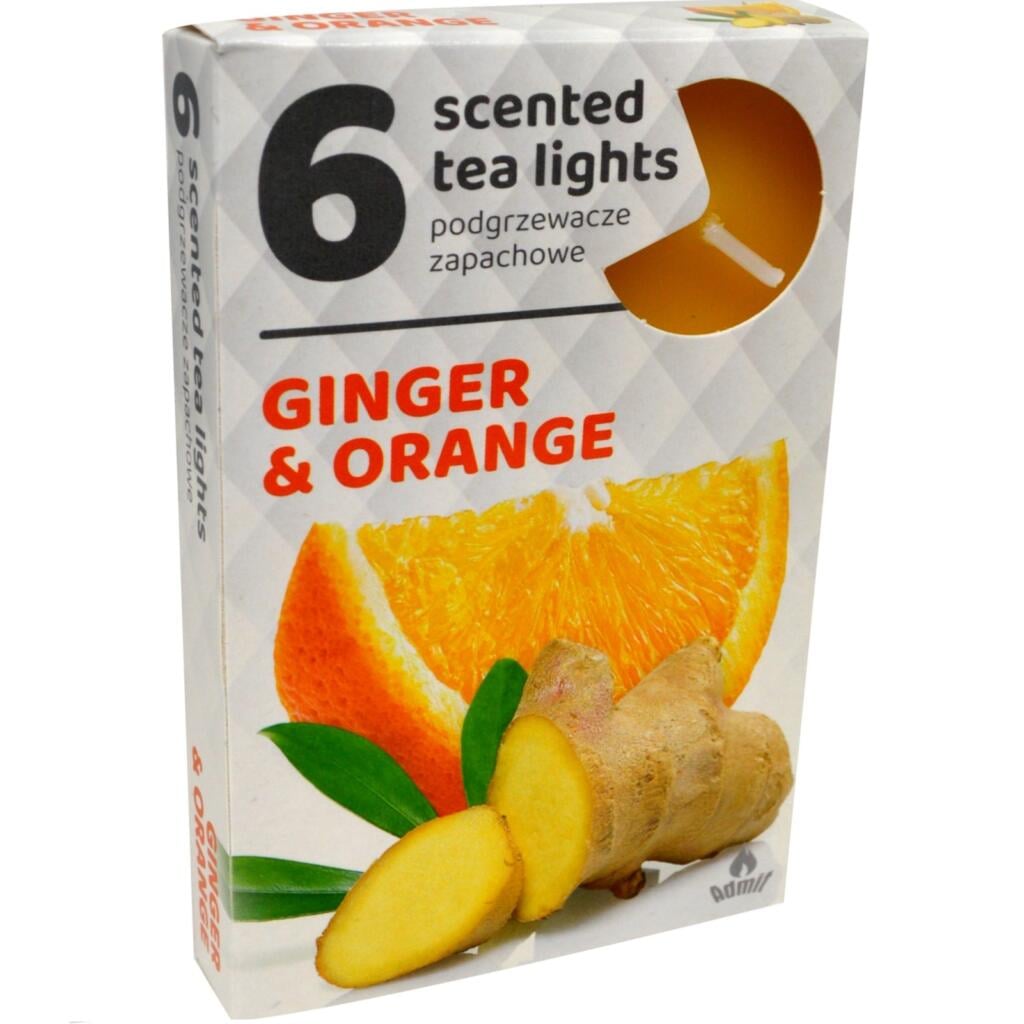 Admit Tea lights 6ks Ginger Orange