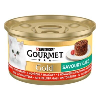 Gourmet Gold 12x85g Savoury Cake Beef & Tom