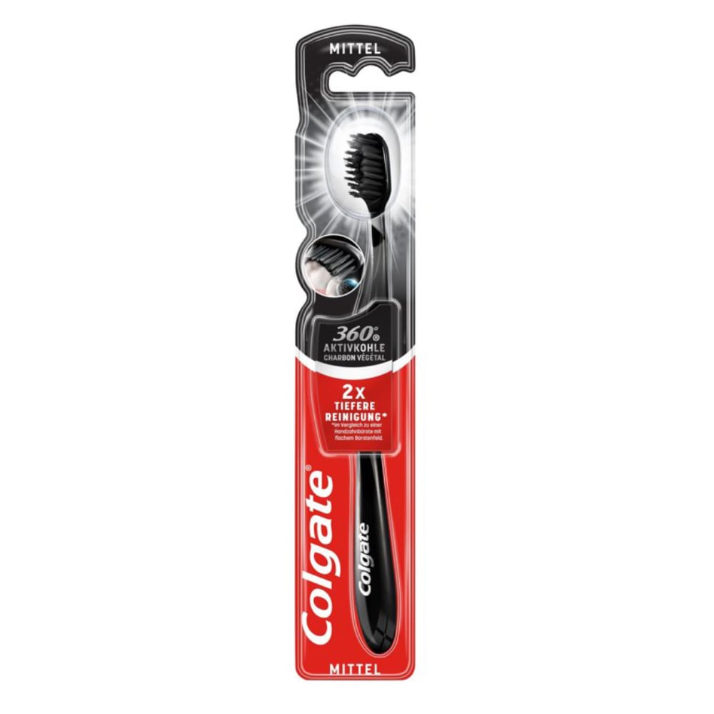 Kartáček COLGATE * 360° Charcoal Black Medium N