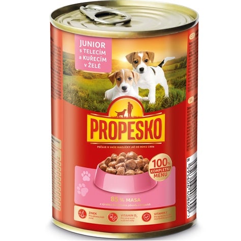 Propesko psi 415g Junior telecí, kuřecí v želé
