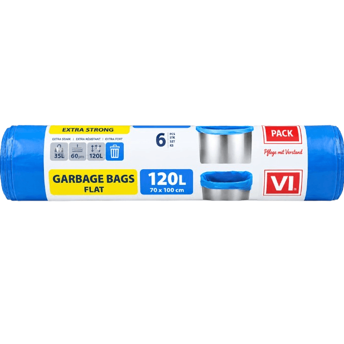 Sáčky do koše 120L modrý VI PACK (50)