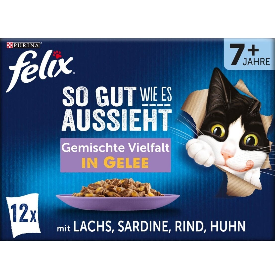 Felix 12x85g Mix příchutí - Losos, sardinky, hovězí maso, kuře