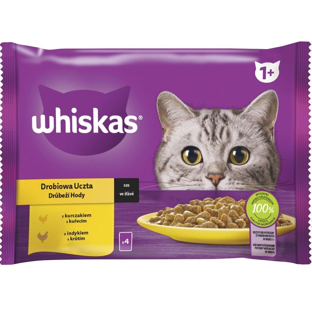 Whiskas kapsička 4x85g Drůbeží výběr ve šťávě