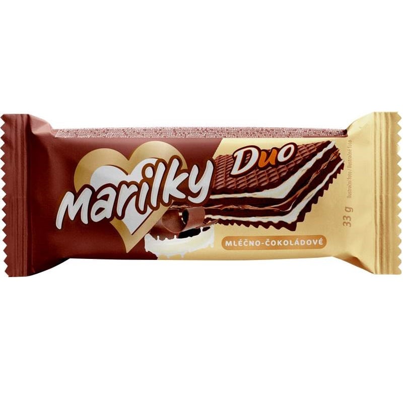 Marilky Oplatky 33g Duo mléčno-čokoládové black