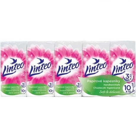 Kapesníky LINTEO 10x10 3vrs Bílé