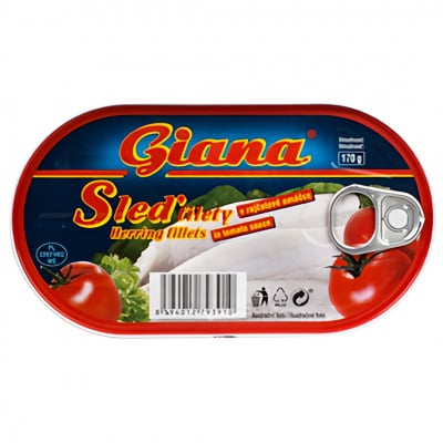 Giana Sleď filety 170g v rajčatatové omáčce