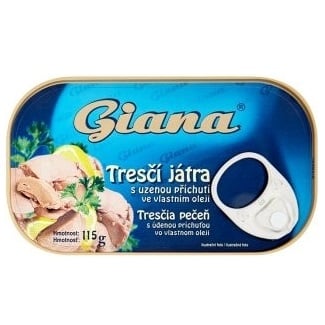 Giana Tresčí játra 115g s uzenou příchutí