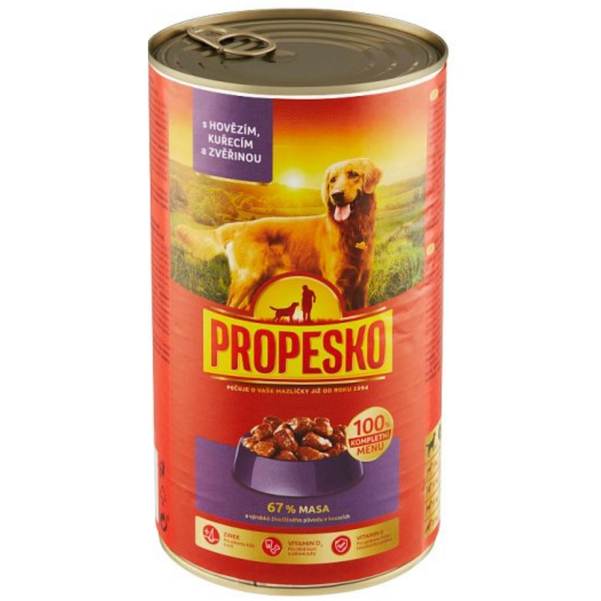 Propesko psi 1,24kg hovězí, kuřecí v omáčce