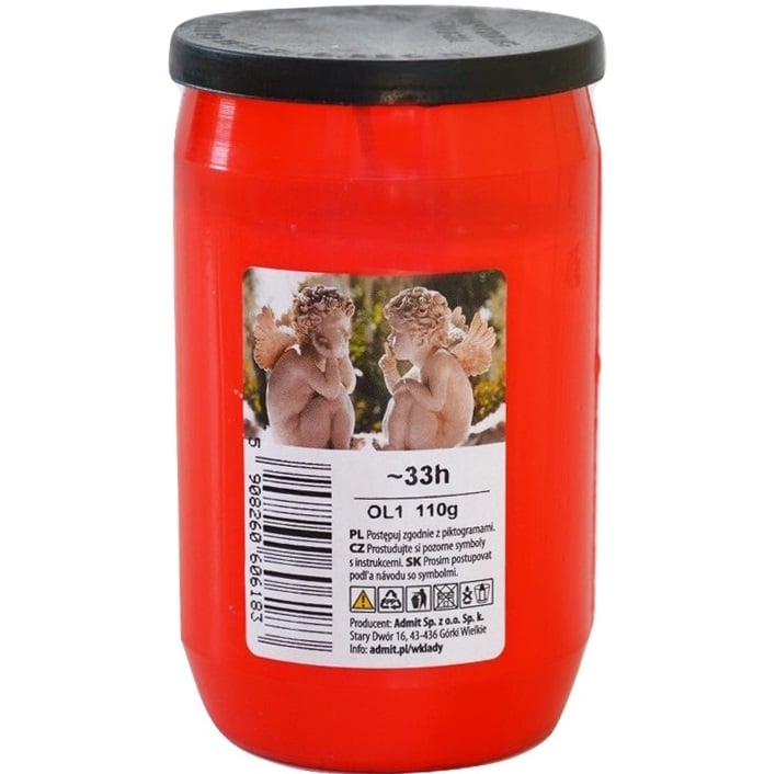 Admit svíčka OL1 červený 110g