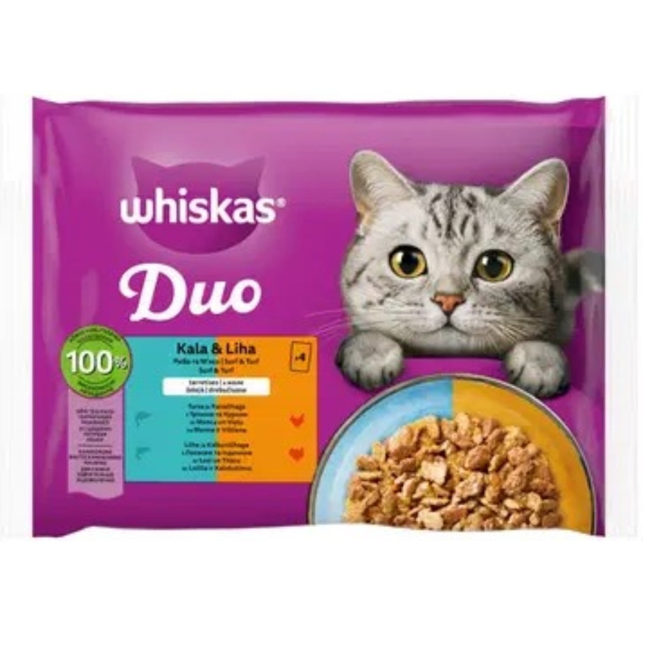 Whiskas Duo 4x85g Kala & Liha