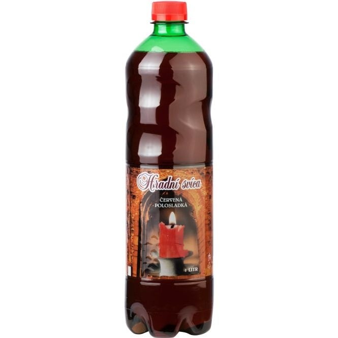 Hradní Svíčka 1L PET červená