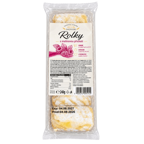 Pekárny Novák rolky 240g Malinové