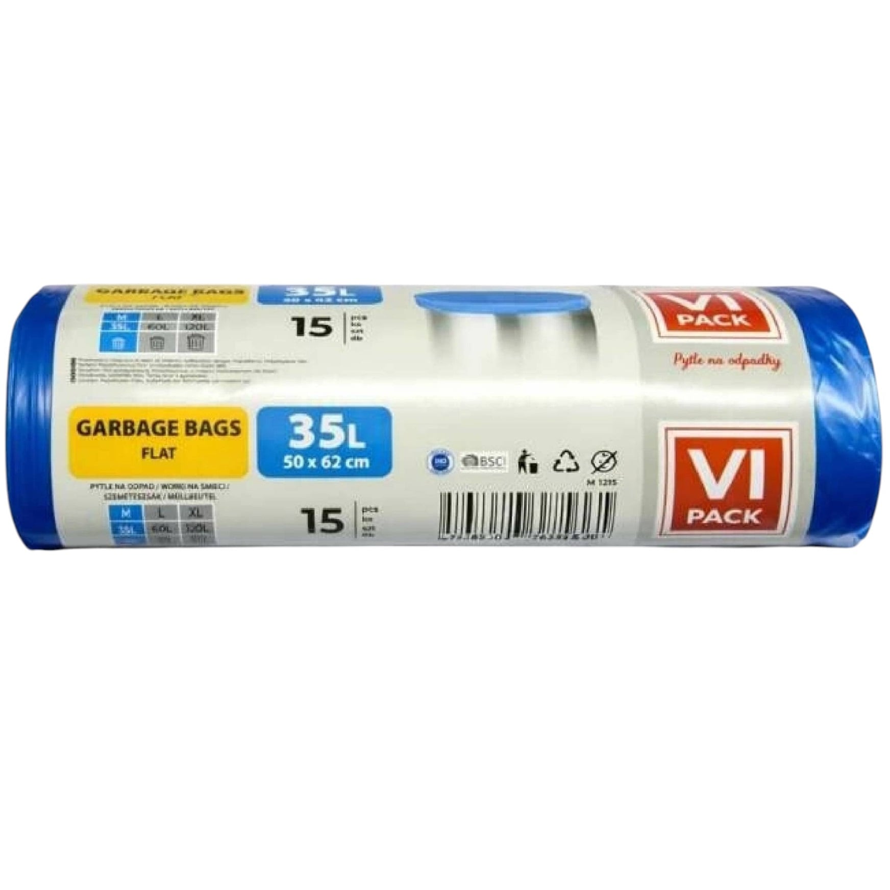 Sáčky VI Pack zatahovací 35L modrý 15ks/roll