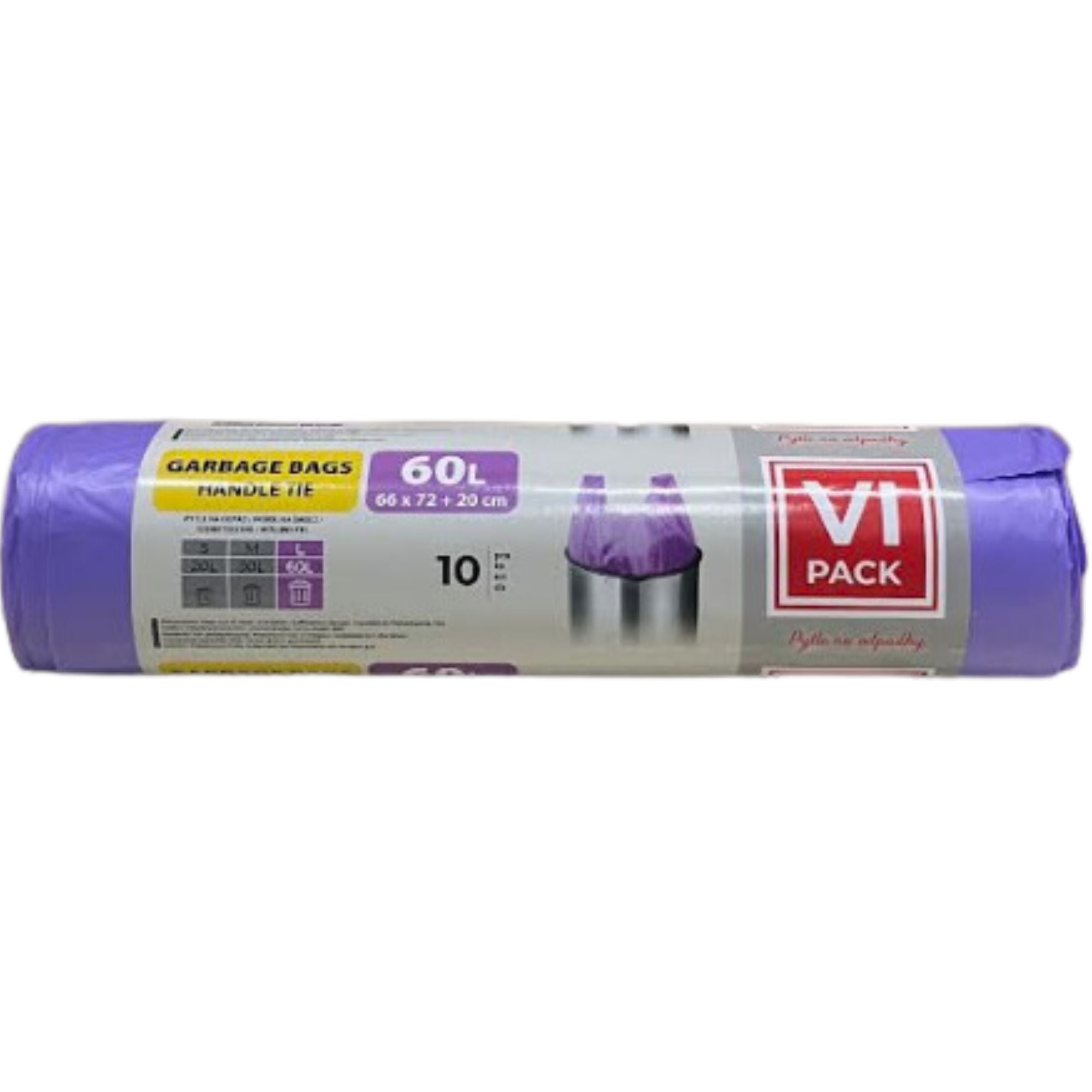 Sáčky VI Pack s uchem 60L fialový 10ks/roll